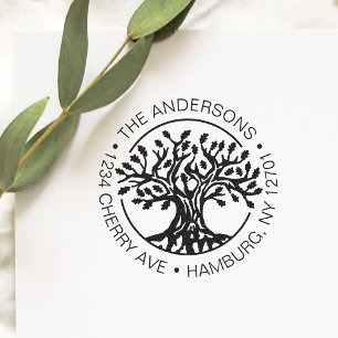 Custom oak tree Return Address Self-inking Stamp