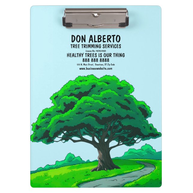 Custom Oak Tree | Tree Trimming Service Clipboard (Front)