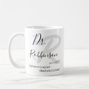 Custom Obgyn Obstetrician Gynecologist Monogram Coffee Mug