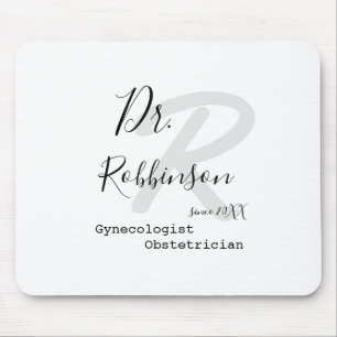Custom Obgyn Obstetrician Gynecologist Monogram Mouse Pad