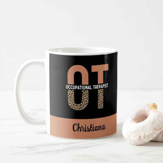 Custom Occupational Therapist OT Appreciation Gift Coffee Mug (With Donut)