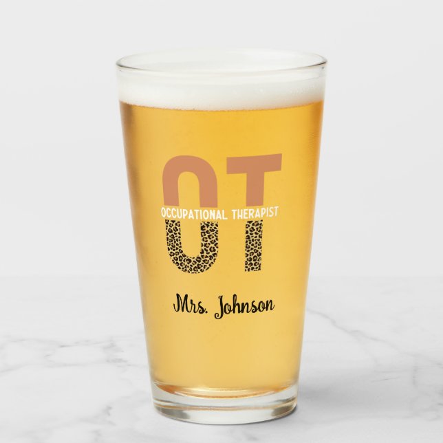 Custom Occupational Therapist OT Appreciation Gift Glass (Front Filled)
