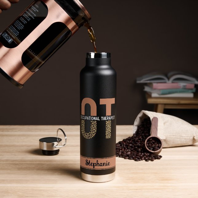 Custom Occupational Therapist OT Appreciation Gift Water Bottle (Coffee)