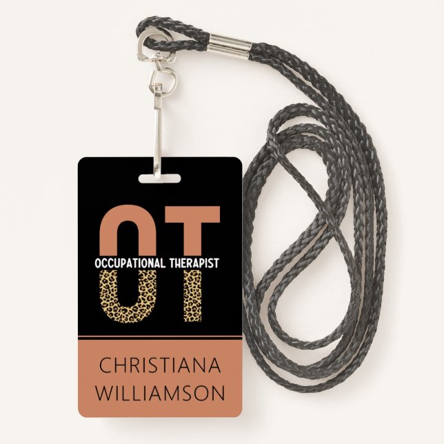 Custom Occupational Therapist OT  Badge (Front with Lanyard)