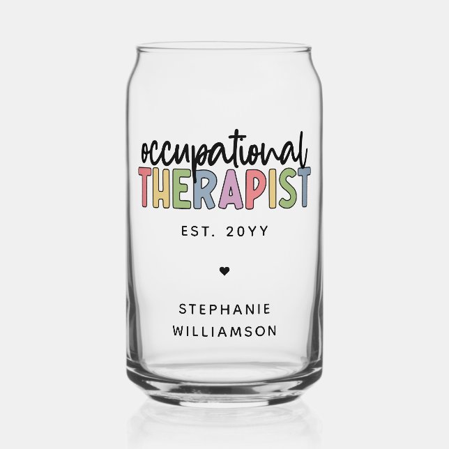 Custom Occupational Therapist OT Can Glass (Front)
