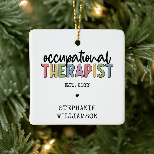 Custom Occupational Therapist OT Gifts Ceramic Ornament (Tree)