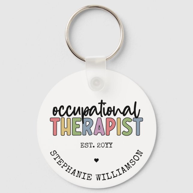 Custom Occupational Therapist OT Gifts Keychain (Front)