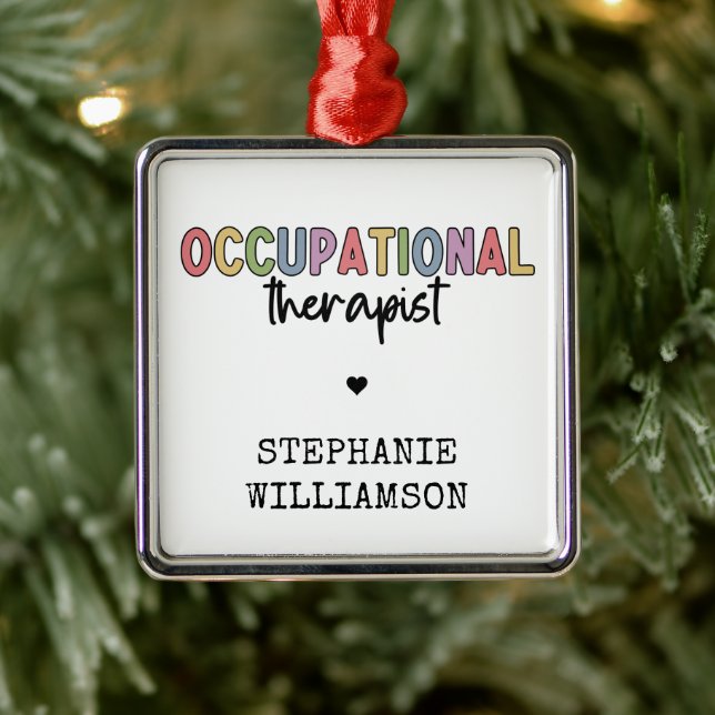 Custom Occupational Therapist OT Gifts  Metal Ornament (Tree)
