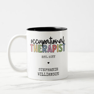 Custom Occupational Therapist OT Gifts Two-Tone Coffee Mug