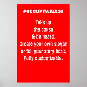 Custom Occupy Wall Street protest sign