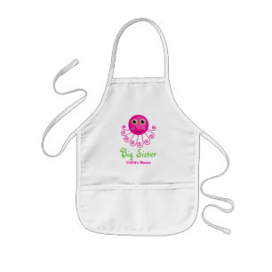Custom Octopus Big Sister Child's Name Kids Apron