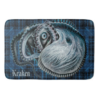 Custom Octopus Squid Nautilus Argonaut Name Bath Mat