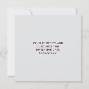 Custom Off White 5.5" x5.5" Flat Invitation Card