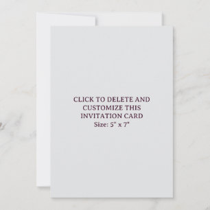 Custom Off White 5" x 7" Flat Invitation Card