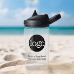 Custom Office Business Logo Branding 2 lines Text Water Bottle<br><div class="desc">A simple, no frills design for any company. Upload your logo. If your logo doesn't fit, click on the CUSTOMIZE it button. In the design area, you will be able to adjust the logo and type. For advanced users, you can click on the edit/customize button and change the colours of...</div>
