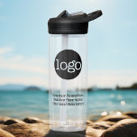 Custom Office Business Logo Branding 3 lines Text Water Bottle<br><div class="desc">A simple, no frills design for any company. Upload your logo. If your logo doesn't fit, click on the CUSTOMIZE it button. In the design area, you will be able to adjust the logo and type. For advanced users, you can click on the edit/customize button and change the colours of...</div>