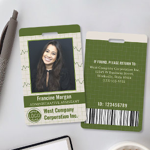 Custom Office Employee Photo Bar Code Company Logo Badge