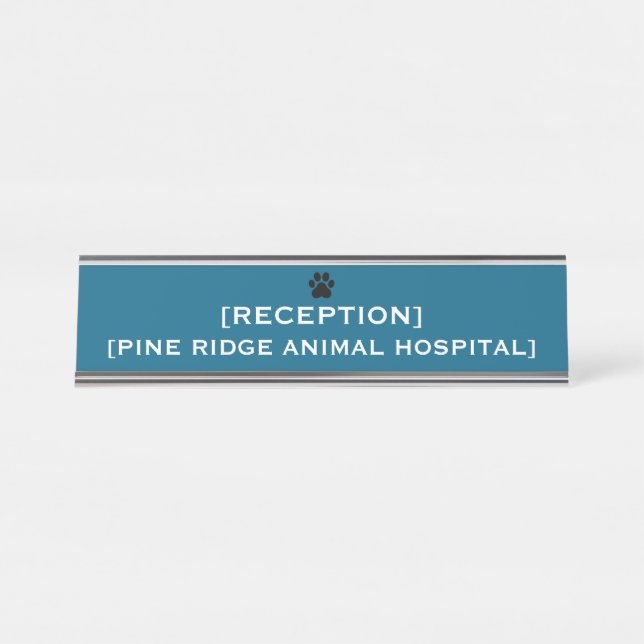Custom Office Reception Name Plate | VET & Medical (Front)
