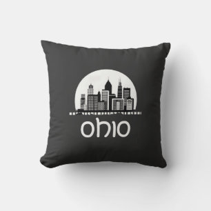 Custom Ohio Skyline Throw Pillow