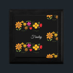 Custom Ojibwe Floral Wooden Keepsake Jewellery Box<br><div class="desc">Custom Ojibwe Floral Wooden Keepsake Jewellery Box is the perfect gift for any woman in your life. This unique personalized jewellery box case is made of lacquered wood, the jewellery box comes in golden oak, ebony black, emerald green, and red mahogany. Soft felt protects your jewellery and other collectibles. #uniquejewelrybox...</div>