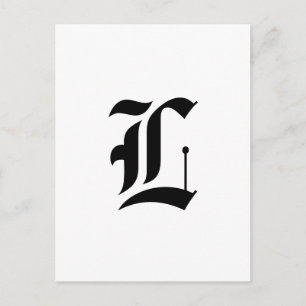 Custom Old English Font Letter (e.g. L for Letter) Postcard