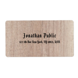 Custom Old Style Text Brown Wood Board Look