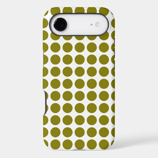 Custom Olive Green Dot Phone Case – Personalized N (Back)