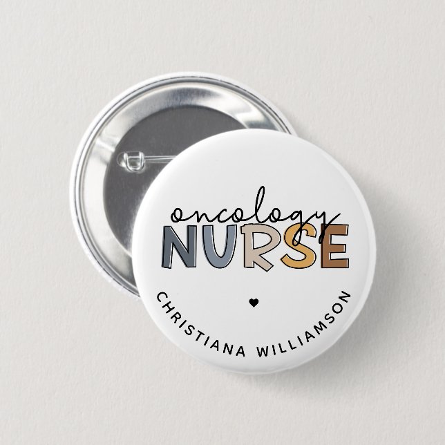 Custom Oncology Nurse Oncology RN Gifts 2 Inch Round Button (Front & Back)