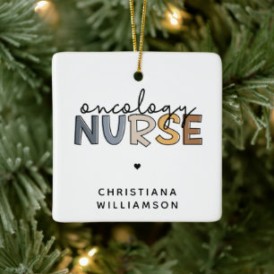 Custom Oncology Nurse Oncology RN Gifts Ceramic Ornament