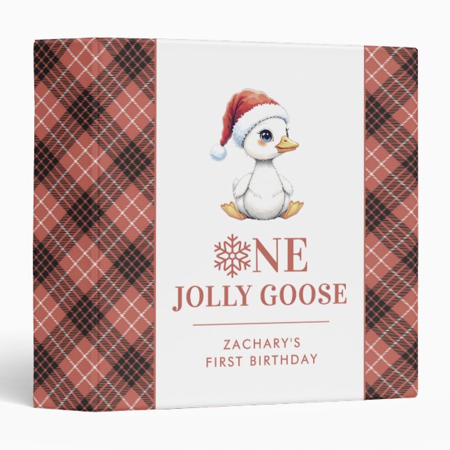 Custom One Jolly Goose December First Birthday Binder (Front/Spine)