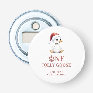 Custom One Jolly Goose December First Birthday Bottle Opener