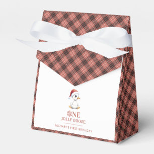 Custom One Jolly Goose December First Birthday Favor Box