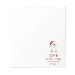 Custom One Jolly Goose December First Birthday Notepad