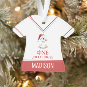 Custom One Jolly Goose One Year Old First Birthday Ornament