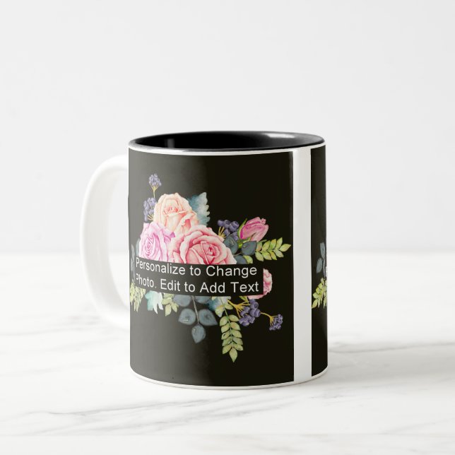 Custom One Photo Artwork Slogan 11 oz Two-Tone Coffee Mug (Front Left)