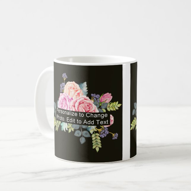 Custom One Photo Artwork Slogan Classic 11 oz Coffee Mug (Front Left)