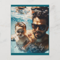 Custom one photo of father and son postcard