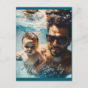 Custom one photo of father and son postcard