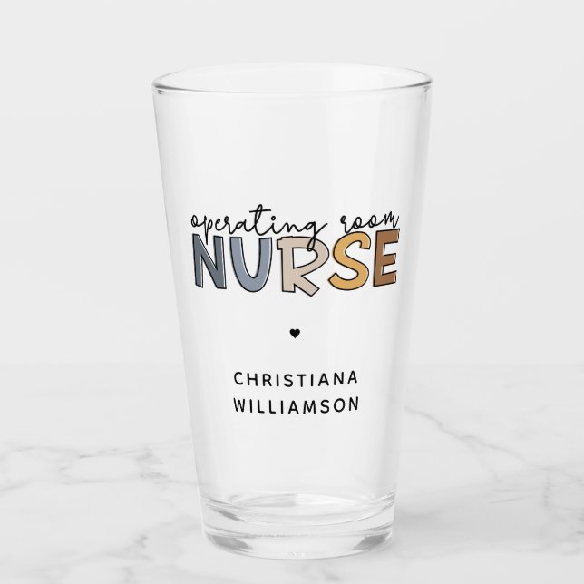 Custom Operating Room Nurse OR Nurse Appreciation Glass (Front)
