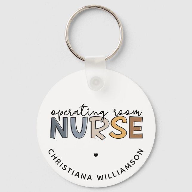 Custom Operating Room Nurse OR Nurse Appreciation Keychain (Front)