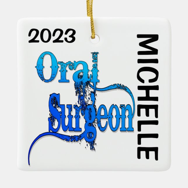 CUSTOM Oral Surgeon Ceramic Ornament (Front)