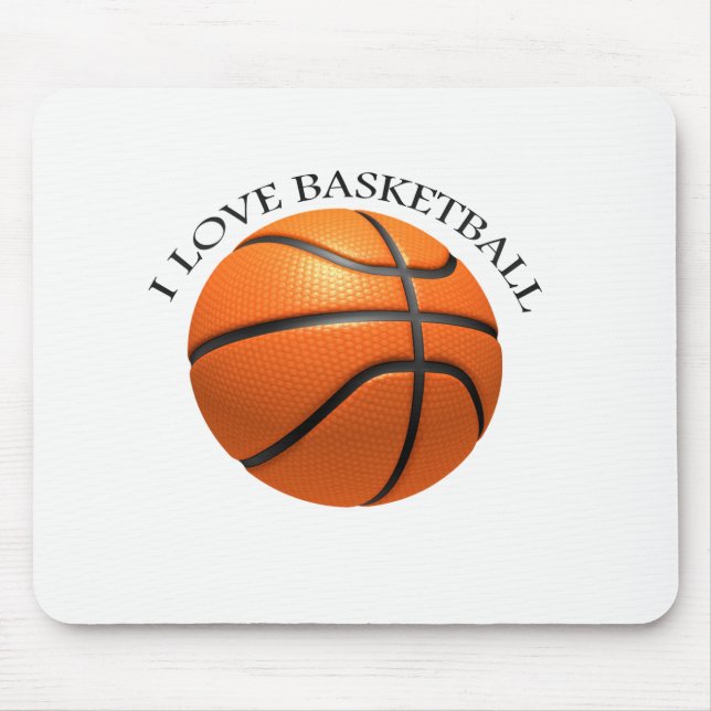 Custom orange and black leather basketball mouse pad (Front)