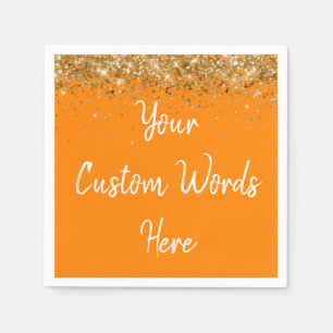Custom Orange Birthday Party Anniversary Graduate Napkin