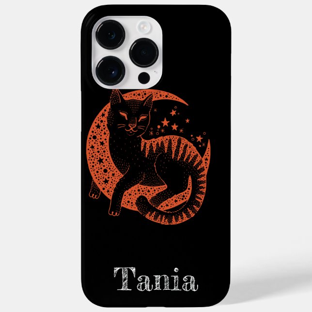 Custom Orange Cat on Black  Case-Mate iPhone Case (Back)