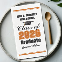 Custom Orange Class of 2026 Graduation Party