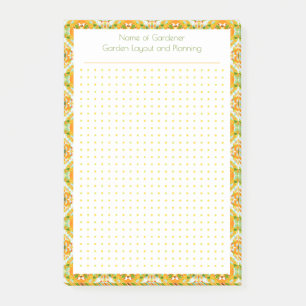 Custom Orange Green Dot Grid Garden Layout Planner Post-it Notes