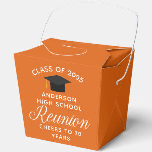 Custom Orange High School Reunion Party Fortune Favor Box