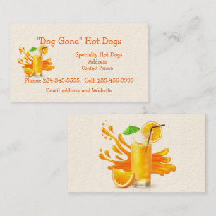 Custom Orange Juice or  or Food Cart Business Card