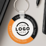 Custom Orange Promotional Business Logo Branded Keychain<br><div class="desc">Easily personalize this coaster with your own company logo or custom image. You can change the background colour to match your logo or corporate colours. Custom branded keychains with your business logo are useful and lightweight giveaways for clients and employees while also marketing your business. No minimum order quantity. Bring...</div>
