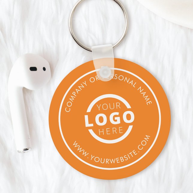 Custom Orange Promotional Business Logo Branded Keychain (Creator Uploaded)